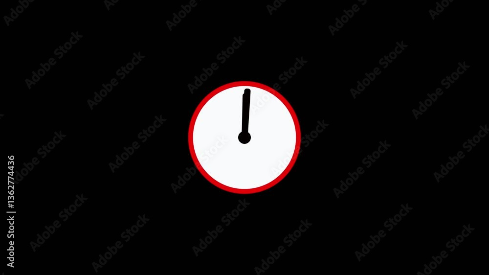 Poster stopwatch with clock icon animation on a black background. clock icon animated clock.concept of time