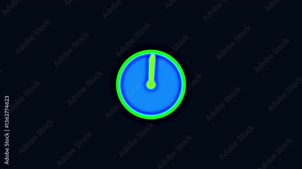 Poster stopwatch with clock icon animation on a black background. clock icon animated clock.concept of time
