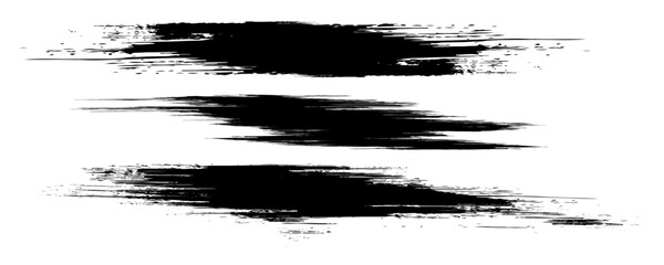 Black brush stroke set isolated on background. Paint brush stroke vector for ink paint, grunge design element, dirt banner, watercolor design, dirty texture. Trendy brush stroke, vector illustration