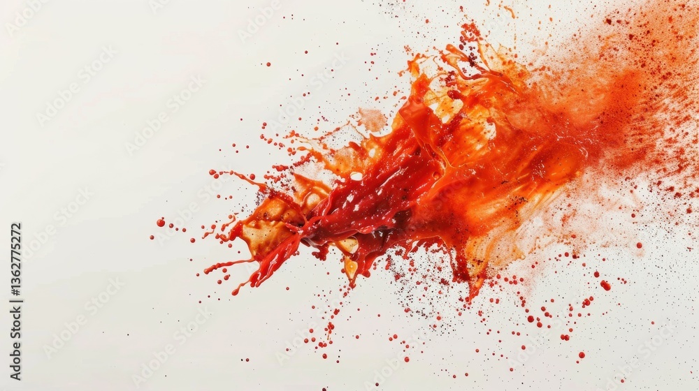 Poster abstract red splash on white background creating dynamic artistry