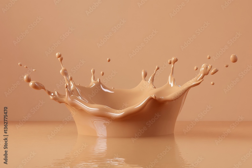 Aufkleber Liquid splash creates artistic patterns against a simple background during a creative photography session