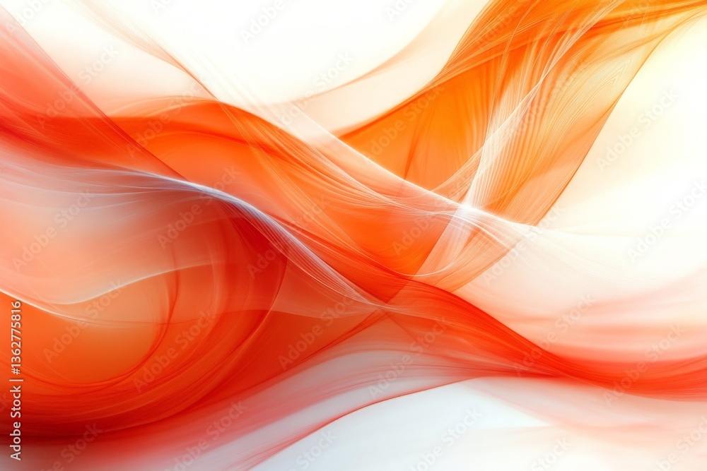 Poster Flowing red and orange abstract design creates a sense of movement and energy in a vibrant artistic display