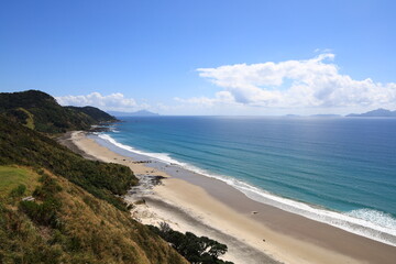 Mangawhai cliff walk is a hiking along the Mangawhai Heads Breach in Northland, New Zealand