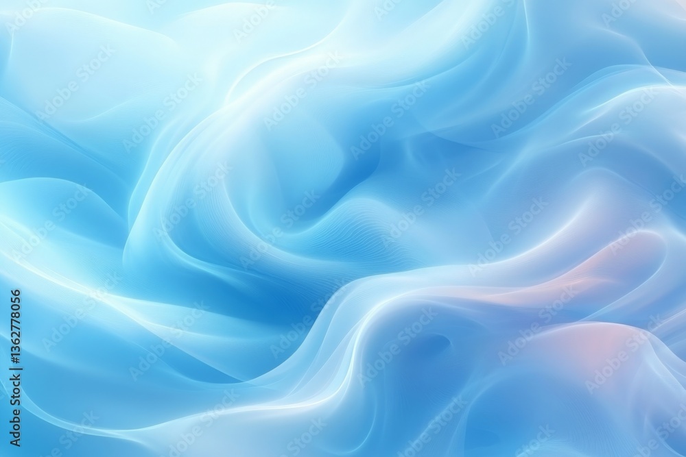 Aufkleber Soft blue waves create a calming abstract background with gentle movement and texture in a serene setting