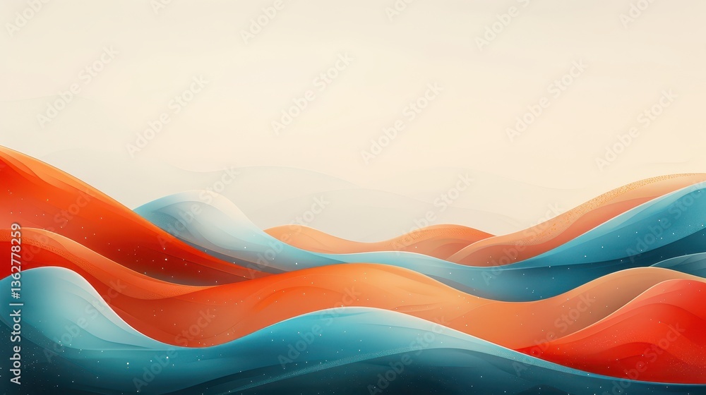 Poster mesmerizing colorful waves, abstract background for modern design and digital art