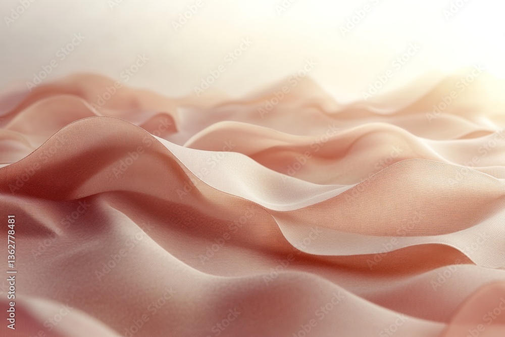 Poster soft silk fabric draping gracefully on a neutral background creating an elegant and serene atmospher