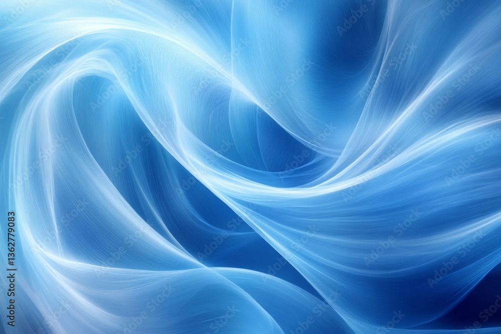 Poster Swirling blue patterns create an ethereal effect reminiscent of ocean waves and gentle breezes