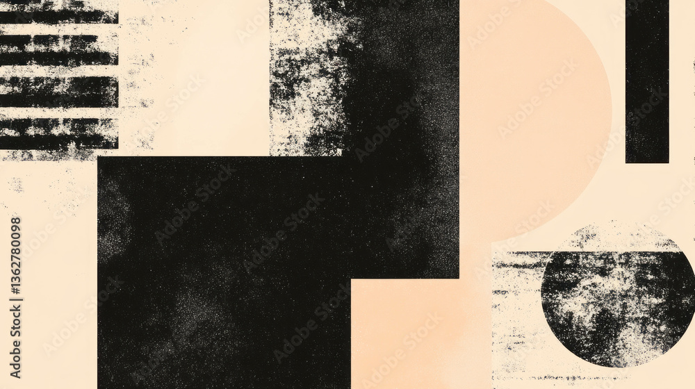 Poster grunge beige abstract design with chaotic texture overlay for creative background