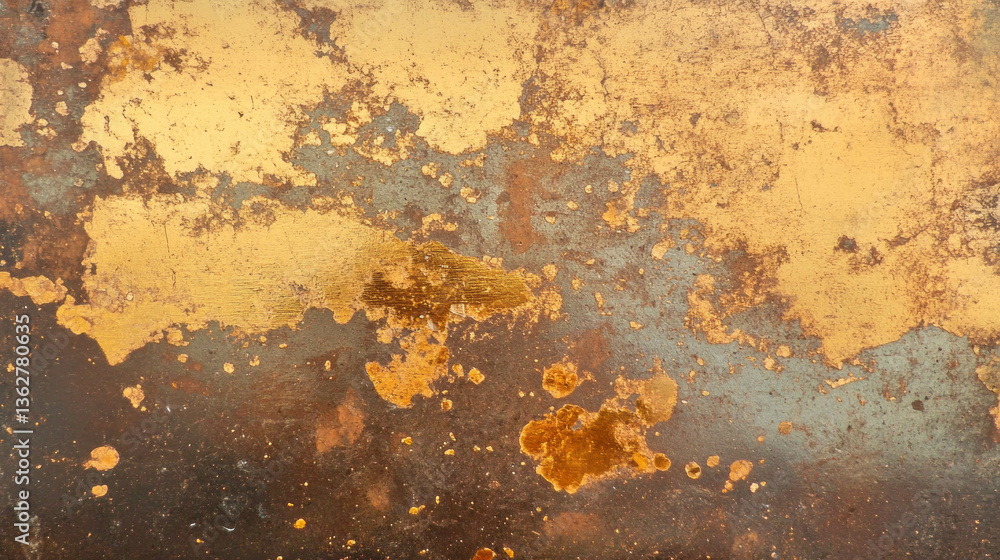 Poster rustic bronze grunge texture with weathered overlay for creative design