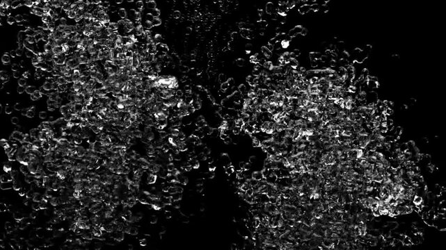 realistic water drops on black background water splash 4k video