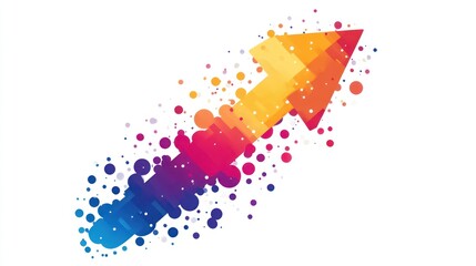 Fototapeta premium Abstract Rainbow Arrow: Upward Trending Design Graphic