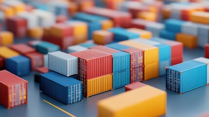 Obraz premium A 3D-rendered model of a worldwide cargo logistics system