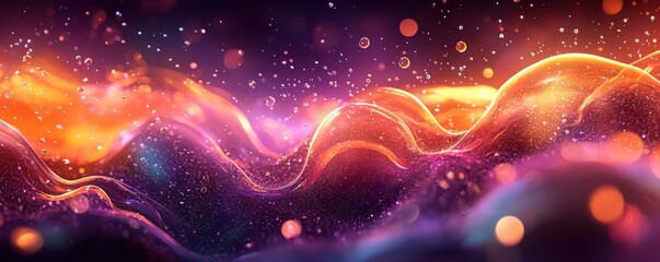 Fototapeta premium Vivid abstract composition with colorful waves and glowing light textures