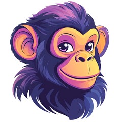 Obraz premium Modern monkey mascot head with attitude high resolution picture
