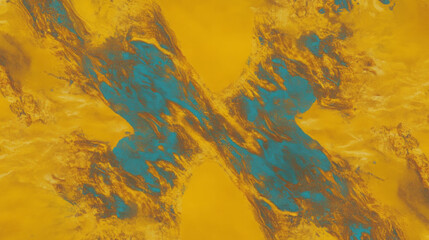 Abstract grunge texture with mustard and blue overlay for creative design