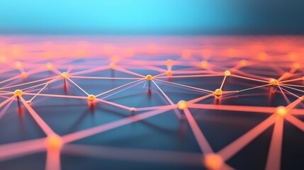 A supply chain logistics network displayed as a glowing digital web