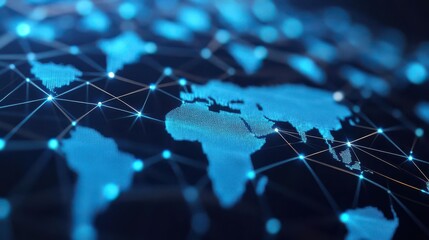 An abstract visualization of a connected global logistics ecosystem