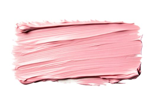 Soft pink paint texture on transparent background for design work