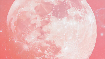 Fototapeta premium Surreal pink moon with chaotic texture for art design
