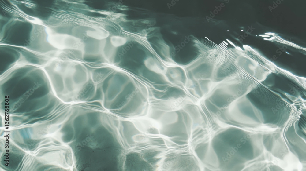 Poster abstract silver moon texture with chaotic reflections in water surface