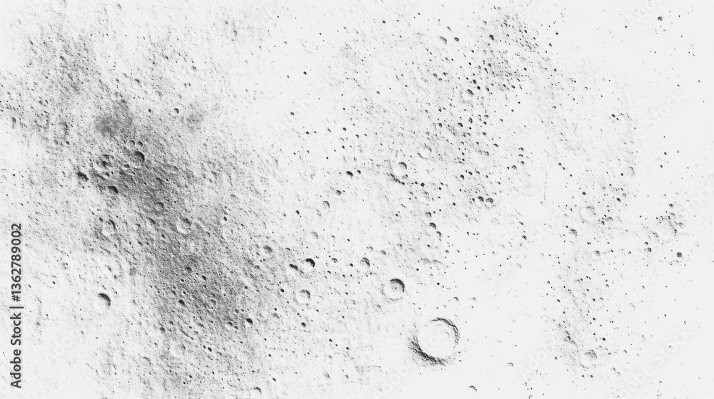 Aufkleber Abstract lunar surface texture with chaotic craters and shadows in monochrome