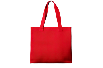 Bright red tote bag with sturdy handles for everyday use