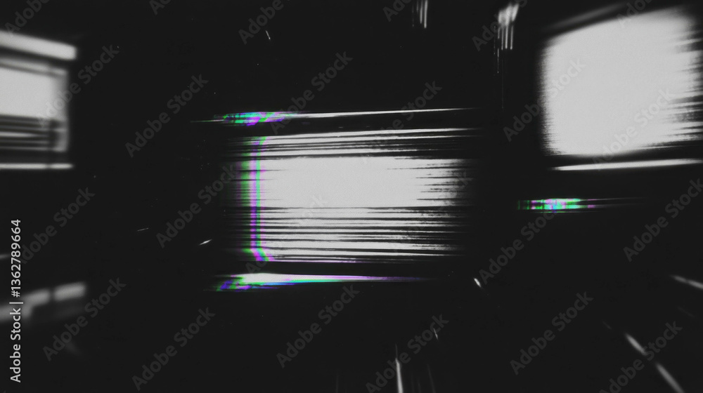 Aufkleber Retro analog tv pattern with fuzzy static and overlay texture for design and art projects