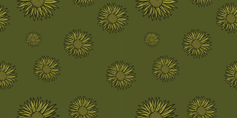 seamlesssun flowers pattern green simple natural background