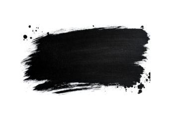 Black brush stroke with transparent background for creative projects