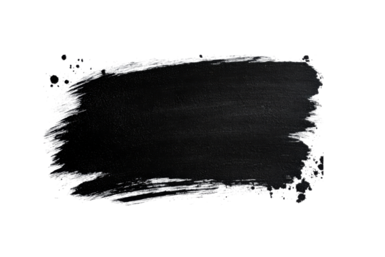 Black brush stroke with transparent background for creative projects