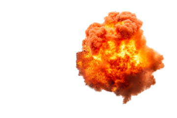 Explosive fireball billowing from a massive orange blast