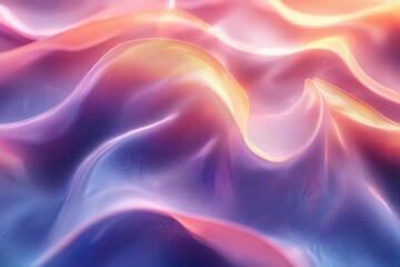 Obraz premium Soft gradient waves in pastel blue and purple light with glowing highlights