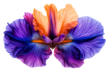 Colorful iris flower with vibrant petals and intricate details