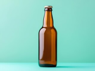 Elegant beer bottle with waxsealed top, modern yet vintage minimalist brewing aesthetic