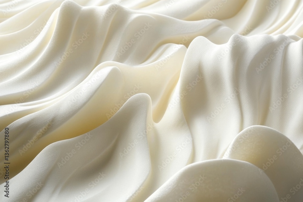 Aufkleber soft white fabric draped elegantly in gentle waves showcasing texture and depth in artistic arrangem