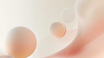 A clean layout featuring gradient spheres and geometric lines in soft neutral tones. picture