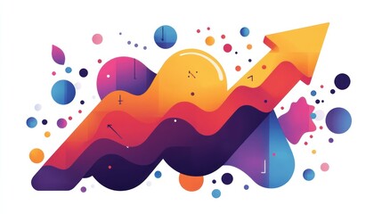 Fototapeta premium Abstract Ascending Colorful Arrow Graphic Design