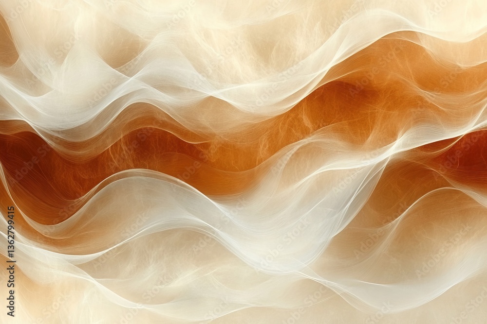 Aufkleber soft waves of cream and brown create a calming abstract design for modern decor or artistic inspirat