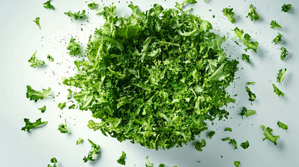 Obraz premium Fresh cress salad on a bed of lettuce - healthy green meal concept
