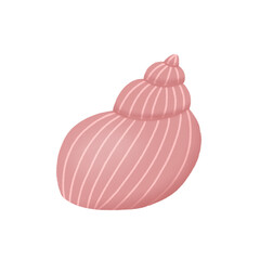Hand drawn textured seashell in pastel colors. Design element for print, sticker, greeting card and invitation.