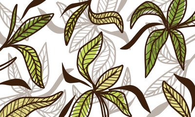 leaves pattern green natural background