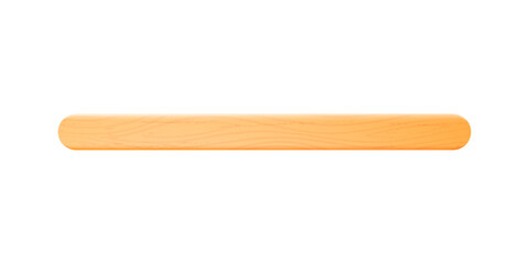 Realistic popsicle stick. Wooden horizontal element for holding ice cream. Medical equipment item for throat examination. 3d vector illustration