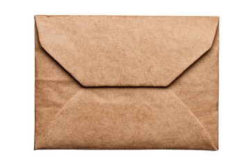 Simple brown envelope on transparent background for mailing needs