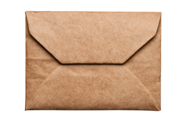 Simple brown envelope on transparent background for mailing needs