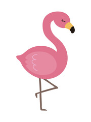 トロピカルなかわいいフラミンゴのイラスト