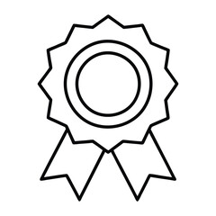 Simple black line art of a ribbon award.
