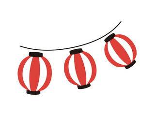 夏祭りの赤提灯のワンポイントイラスト © モツ煮子