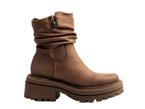 Isolated Brown Leather Boot
