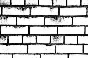 Black and white brick texture worn grunge background
