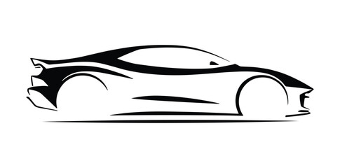 vector illustration of a black car 